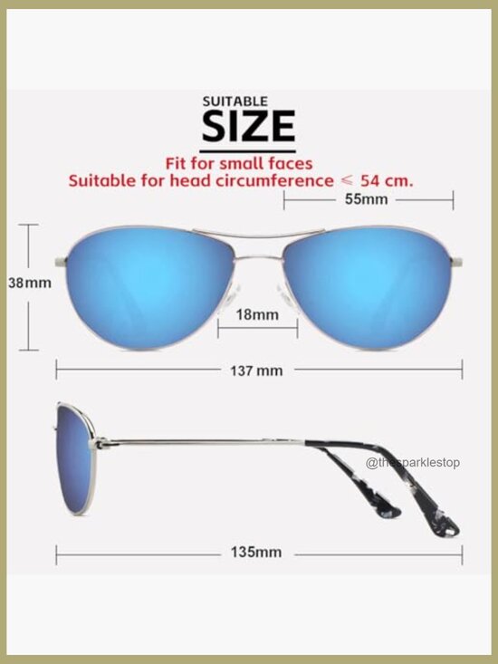 Metal Polarized Aviator Sunglasses for Small Narrow Face Unisex main image 5